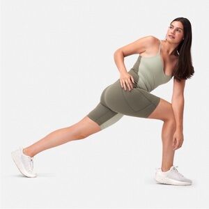 Outdoor Voices Green Zoom 8" Bodysuit size XL bike unitard Tea Tree